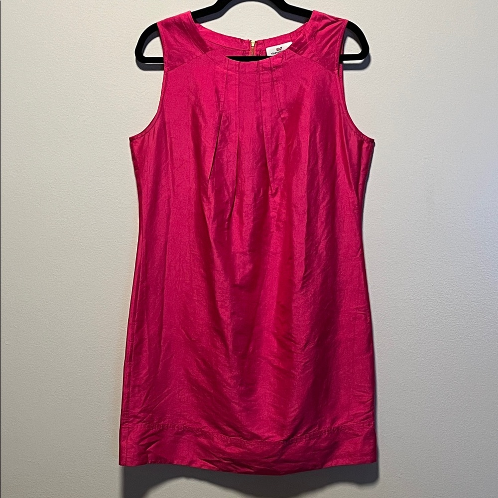 VINEYARD VINES 100% Silk Shift Dress, Magenta, Size M